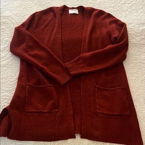 Old Navy Spongy Long LI Red Heather Cardigan